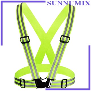 [Sunnimix] เสื้อกั๊กสะท้อนแสง ยืดหยุ่น สายรัดสะท้อนแสง มองเห็นชัดสูง เข็มขัดยืดหยุ่น น้ําหนักเบา สําหรับรถจักรยานยนต์