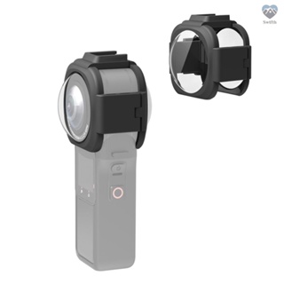 {Titi} Puluz ฝาครอบป้องกันเลนส์ พร้อมเมาท์ขาตั้งกล้อง สําหรับ Insta360 ONE RS 1 นิ้ว 360 Edition