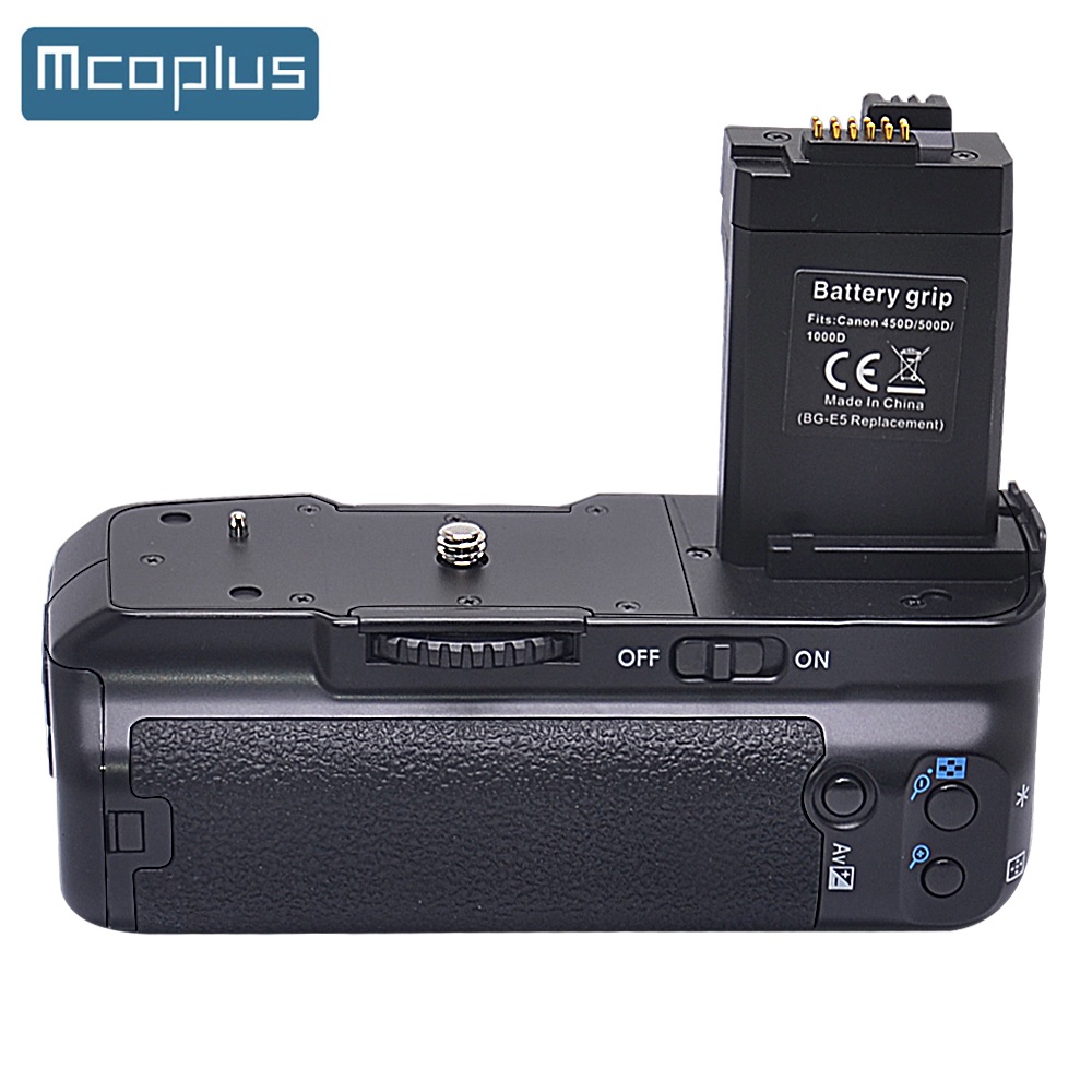 Mcoplus BG-450D/500D ที่จับแบตเตอรี่แนวตั้งสําหรับ Canon EOS 450D 500D 1000D / Rebel XSI T1i เช่น BG