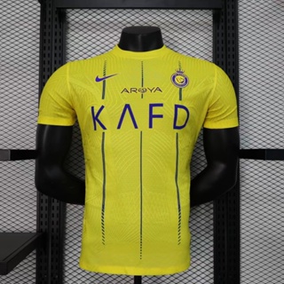 Player edition: 23/24 Al-Nassr FC Home เสื้อเชิ้ตแขนสั้น คุณภาพสูง สําหรับเล่นกีฬาฟุตบอล