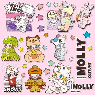 สติกเกอร์ ลายการ์ตูน Molly Cross-Dressing น่ารัก สําหรับตกแต่งรถยนต์ แล็ปท็อป โทรศัพท์มือถือ คอมพิวเตอร์ iPad