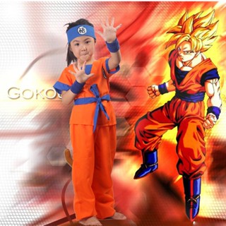 ชุดเครื่องแต่งกาย ชุดสูท ลายการ์ตูนดราก้อนบอล Son Goku สําหรับผู้ใหญ่ และเด็กผู้ชาย และผู้หญิง