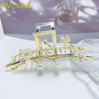 Antione กิ๊บติดผมโลหะ รูปกรงเล็บปลาฉลาม ดอกไม้ เข้ากับทุกการแต่งกาย สไตล์วินเทจ เครื่องประดับผม สําหรับผู้หญิง