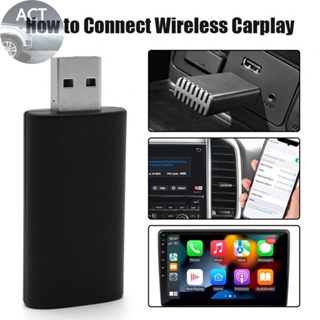 อะแดปเตอร์ไร้สาย Carplay Dongle โปร่งแสง AI ของแท้ รถยนต์ แบบมีสาย เป็นกล่อง Carplay ไร้สาย