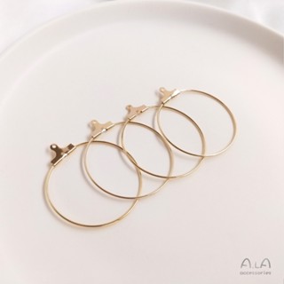 ต่างหูห่วง ทรงกลม สีทอง 14k แฮนด์เมด เครื่องประดับ DIY