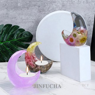 Jinfucha ใหม่ แม่พิมพ์ซิลิโคนเรซิ่น อีพ็อกซี่ รูปดวงจันทร์ 3d สําหรับทําเทียน Diy