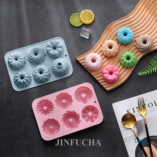 Jinfucha แม่พิมพ์ซิลิโคน รูปโดนัท หัวใจ 3D สําหรับทํามัฟฟิน ช็อคโกแลต สบู่ เทียน เค้ก เบเกอรี่