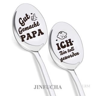 Jinfucha ช้อนกาแฟ ชา ไอศกรีม และขนมหวาน ด้ามจับยาว ของขวัญวันวาเลนไทน์ 1 คู่