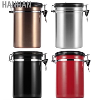 Hanhan Coffee  airtight tank  stainless steel moisture-proof coffee  sugar storage with exhaust valve kitchen special multi-color optional