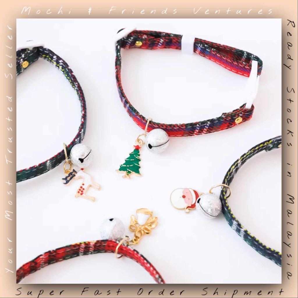MNF ธีมคริสต์มาส Non-Struling ปรับปลอกคอสัตว์เลี้ยง Santa Reindeer จี้แมวคอสุนัขอุปกรณ์เสริม 圣节宠物项圈