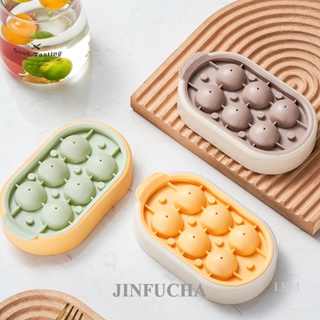 Jinfucha ถาดน้ําแข็งซิลิโคน ทรงกลม 6 ช่อง พร้อมฝาปิด ใช้ซ้ําได้ สําหรับวิสกี้ ค็อกเทล ชา และอาหารเด็ก