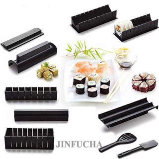 Jinfucha ชุดเครื่องมือแม่พิมพ์ม้วนซูชิ ข้าวปั้น สําหรับผู้เริ่มต้น 10 ชิ้น