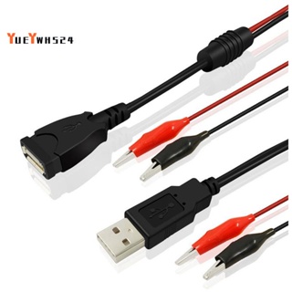 『yueywh524』คลิปปากจระเข้ ทดสอบแรงดันไฟฟ้า DC ตัวผู้ เป็น USB 2 ชิ้น