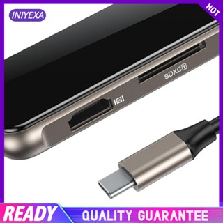 [Iniyexa] อะแดปเตอร์ฮับ USB C 8 in 1 รองรับ OTG พร้อม 4K 30Hz USB C เป็น USB C สําหรับเมาส์ คีย์บอร์ด แล็ปท็อป คอมพิวเตอร์