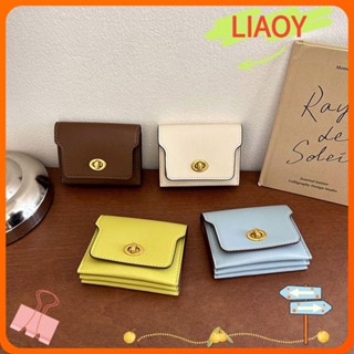 Liaoy กระเป๋าใส่เหรียญ หนัง PU ขนาดเล็ก จุของได้เยอะ สไตล์เกาหลี สําหรับผู้หญิง