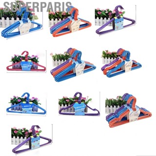 Superparis 10Pcs/Set Clothes Hanger Random Color Lightweight Space Saving Iron Plastic Dip for Everyday Use