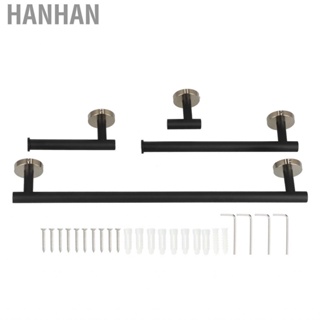 Hanhan 4Pcs Towel Bar Set Stainless Steel Toilet Paper Holder Hook Rack Home NEW