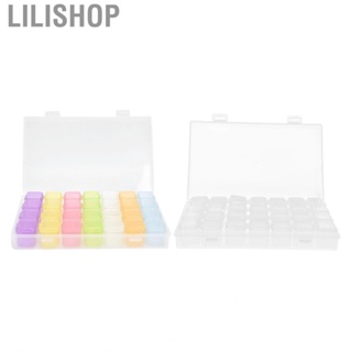 Lilishop 28 Slots Clear Plastic Storage Box Portable Detachable Organizer Household