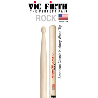 Vic Firth® ROCK ไม้กลอง American Classic 2B Hickory หัวไม้ ( American Classic Drumsticks ) ** Made in USA **