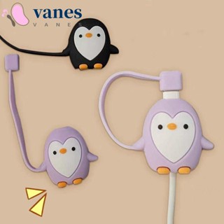 Vanes1 ตัวถนอมสายชาร์จ PVC กันฝุ่น กันสายหัก ลายเพนกวิน แบบพกพา