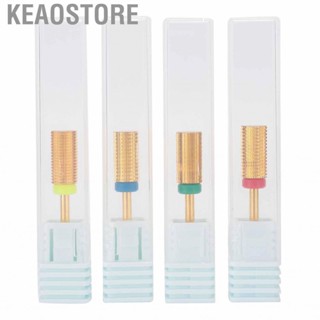 Keaostore 4Pcs Nail Art Manicure Drill Bits - Tungsten Alloy Polishing Head Flat