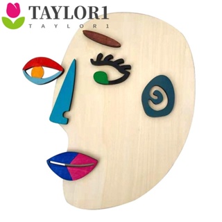 Taylor1 จิ๊กซอว์ไม้ รูปใบไม้ Montessori สีสันสดใส ของเล่นเสริมพัฒนาการ สําหรับเด็ก