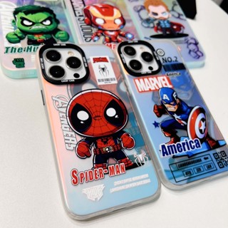 เคสโทรศัพท์มือถือซิลิโคน ลายการ์ตูน Iron Man ชุบไฟฟ้า สําหรับ IPhone 14 14 Pro 14 Max 13 Promax 12 12 Promax 11