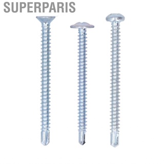 Superparis Cross Self Drilling Screws Kit  Zinc Plated Screw Assortment 4.2x50mm Rust Proof Corrosion Resistant Easy To Tighten 50Pcs for Sheet Metal
