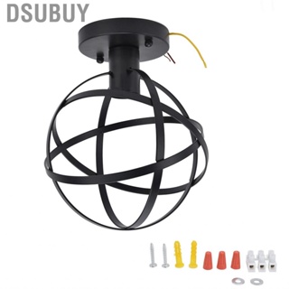 Dsubuy Pendant Light Hanging Ceiling Lamp Retro Iron Black Metal Cage For Kitchen