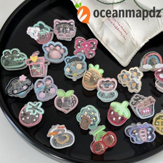 Oceanmapdz กิ๊บติดผม ขนาดเล็ก ลายการ์ตูนดอกไม้ ผลไม้ สีสันสดใส สําหรับเด็ก