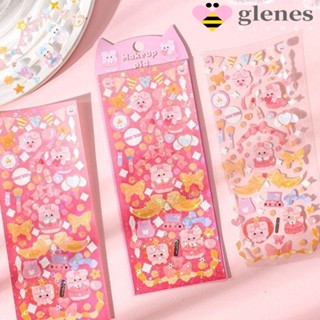 Glenes สติกเกอร์ PVC ลายการ์ตูนกระต่ายน่ารัก ของเล่นสําหรับเด็ก