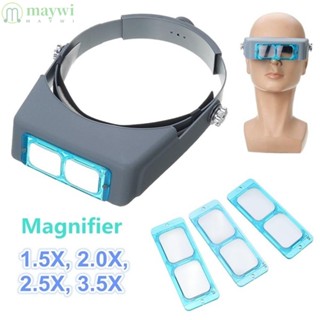 Maywi แว่นขยายคาดศีรษะ 1.5x, 2x, 2.5x, 3.5x สําหรับซ่อมแซมเครื่องประดับ