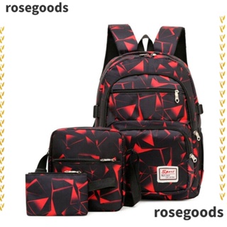 Rosegoods1 กระเป๋าเป้สะพายหลัง ไนล่อน ความจุขนาดใหญ่ กระเป๋านักเรียนคลาสสิก สําหรับเด็ก