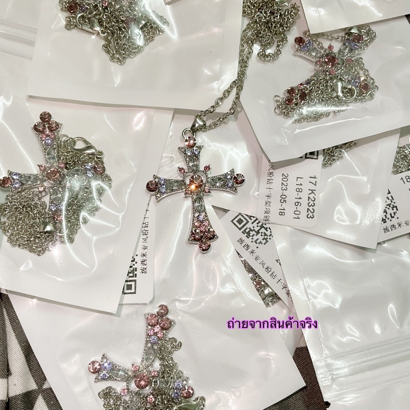 พร้อมส่งจากไทยรวดเร็วทันใจ   (S23) สร้อยคอแฟชั่นสุดหรูกางเขนสำหรับผู้หญิง สไตล์วินเทจ เจ้าหญิงแต่เพชร Y2K