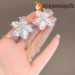 Oceanmapdz เข็มกลัด รูปดอกไม้ เคลือบเงา สามมิติ ป้องกันแสงสะท้อน ขนาดเล็ก ของขวัญวันเกิด