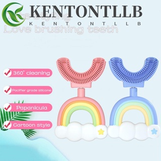 Kentontllb แปรงสีฟัน รูปตัว U การ์ตูนน่ารัก หมุนได้ 360 องศา ทําความสะอาดฟันเด็ก แปรงฟัน ดูแลช่องปาก แปรงสีฟันแมนนวล