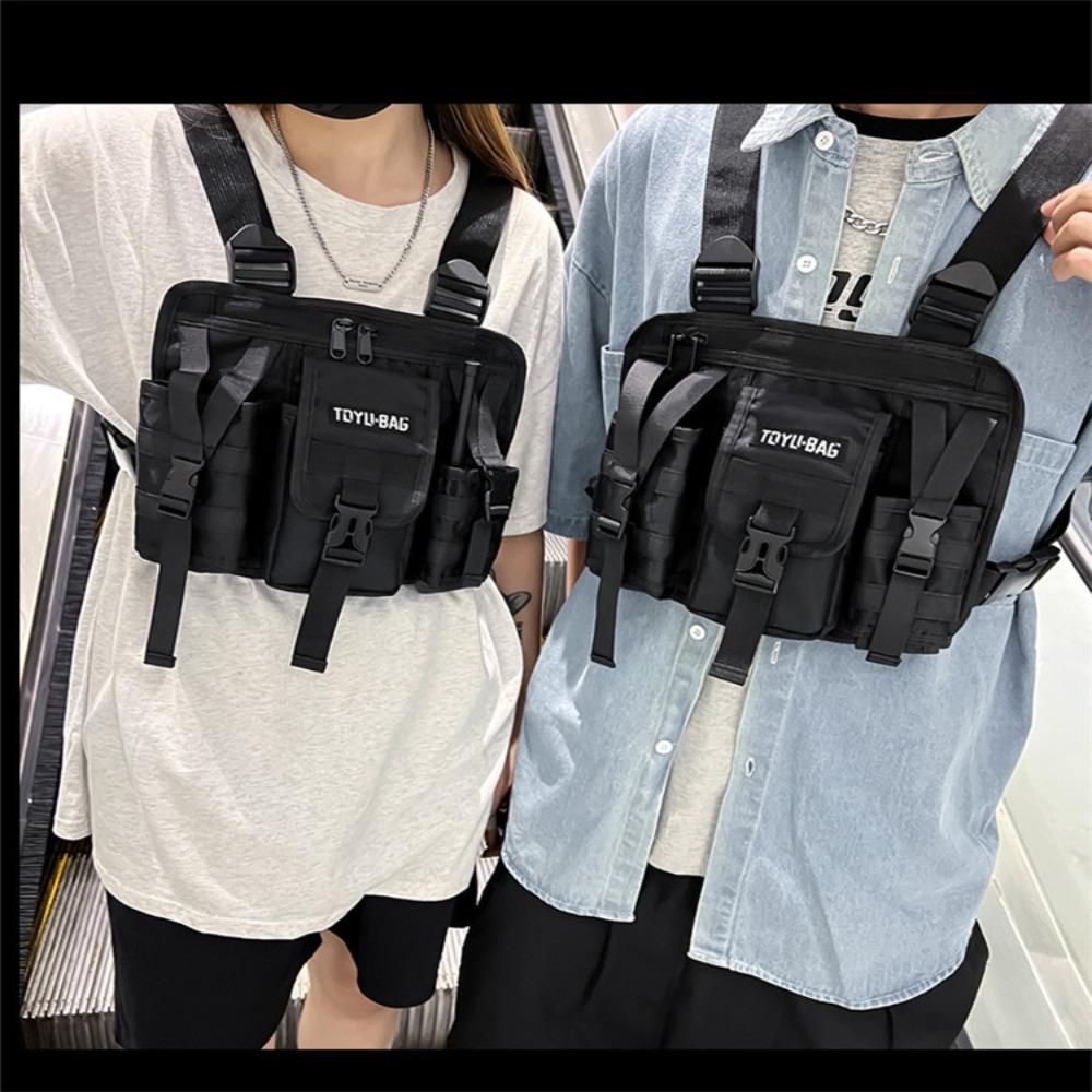 Mh กระเป๋าคาดอก ผ้าไนล่อน มีซิป สีพื้น เหมาะกับใส่ทํางานกลางแจ้ง แฟชั่นสําหรับผู้ชาย และผู้หญิง
