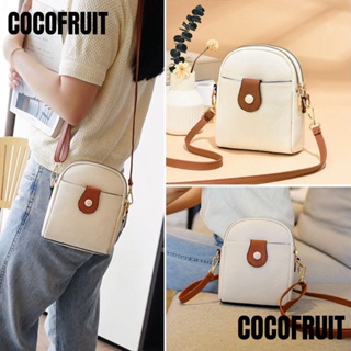 Cocofruit กระเป๋าสะพายไหล่ สะพายข้าง หนัง Pu ความจุเยอะ สีพื้น แฟชั่นสําหรับสตรี