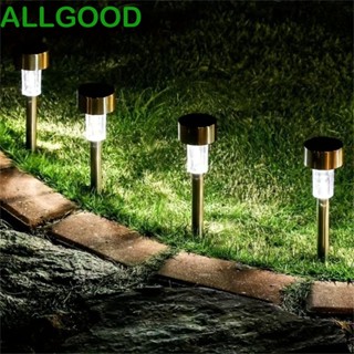 Allgoods โคมไฟทางเดิน พลังงานแสงอาทิตย์ กันน้ํา สําหรับตกแต่งสวน สนามหญ้า