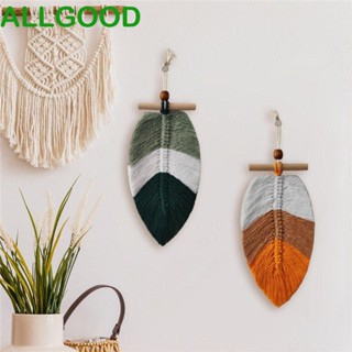 Allgoods พรมผ้าฝ้ายทอมือ ลายใบไม้ ประดับพู่ หลากสี สไตล์โบฮีเมียน อเนกประสงค์ สําหรับตกแต่งบ้าน 2 ชิ้น ต่อชุด