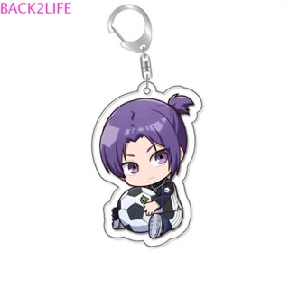 Back2life พวงกุญแจ จี้ล็อกกระเป๋าถือ รูปการ์ตูนอนิเมะ Isagi Yoichi Trinket สีฟ้า สําหรับห้อยกระเป๋าถือ