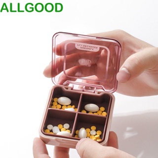 Allgoods กล่องยา หลายช่อง ขนาดเล็ก แบบพกพา ทําความสะอาดง่าย ป้องกันความชื้น แยกยา