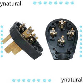 Ynatural NEMA ปลั๊กไฟ AC ตัวผู้ 14-30P 30 a PA66nylon NEMA 14-30P AC125V-250V ทองแดง 3 ขั้ว 3 สาย แบบพกพา สีดํา สําหรับช่างไฟฟ้า