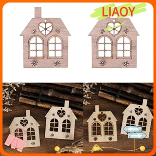 Liaoy จี้ไม้ รูปบ้านไม้ Navidad 2023 สําหรับแขวนตกแต่งต้นคริสต์มาส DIY 20 ชิ้น