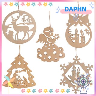 Daphs จี้ไม้แกะสลัก แฮนด์เมด สําหรับแขวนตกแต่งต้นคริสต์มาส 10 ชิ้น