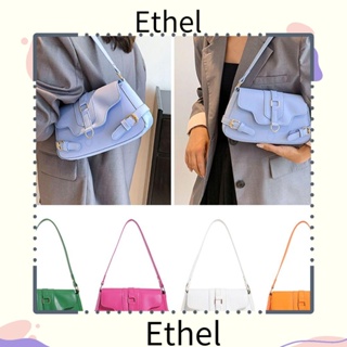 Ethel1 กระเป๋าถือ กระเป๋าสะพายไหล่ ใต้วงแขน หนัง PU ขนาดเล็ก สีพื้น หรูหรา สําหรับผู้หญิง