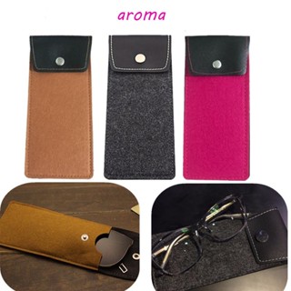 Aroma กระเป๋าใส่แว่นตากันแดด แบบพกพา นิ่ม เคสใส่แว่นตา ผ้าสักหลาด กล่องแว่นตา