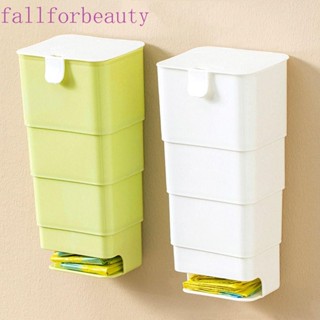 Fallforbeauty ที่แขวนถุงพลาสติก แบบติดผนัง ไม่ต้องเจาะ สําหรับห้องครัว ห้องน้ํา