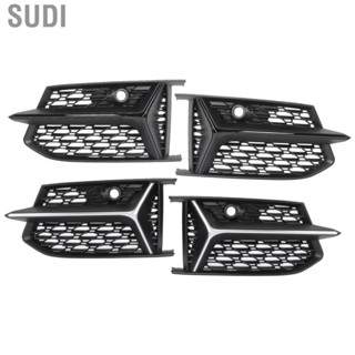 Sudi Glossy Black Honeycombs Mesh for RS6 Style Fog Light Grilles Grills Fit Audi A6 C8 S6 2019 2020