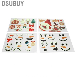 Dsubuy 4Pcs Exquisite PVC Luminous  DIY Santa Claus Snowman Elk Pattern Wall Decals  for Home Decoration